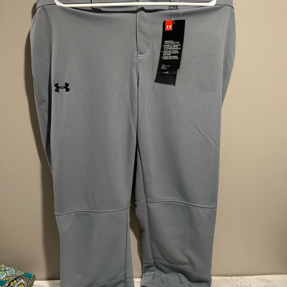 Under Armour Blue and Gray Baseball Pants